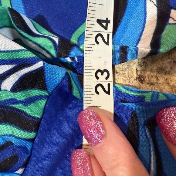 Belly By Design Size 3X Green and Blue Blouse - Picture 4 of 8